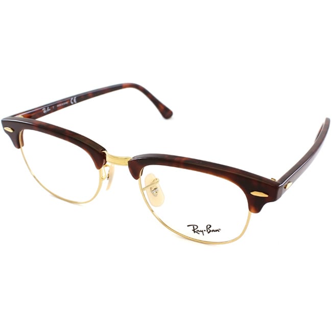 Ray-Ban Unisex RX 5154 Tortoise/ Gold Clubmaster Optical Eyeglasses ...