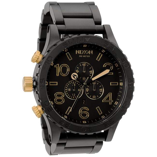 Nixon Mens 51 30 Chrono Matte Black and Gold Watch