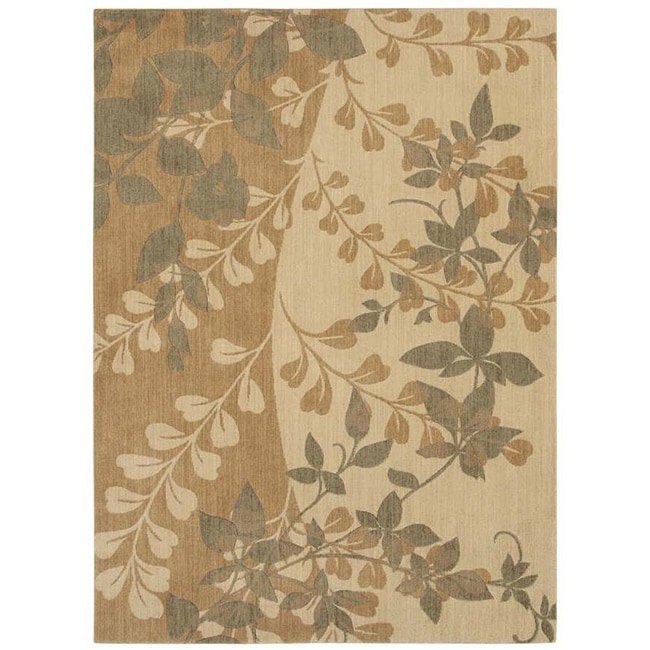 Pacifica Flora Bella Antique Gold Wool Rug (56 X 75)