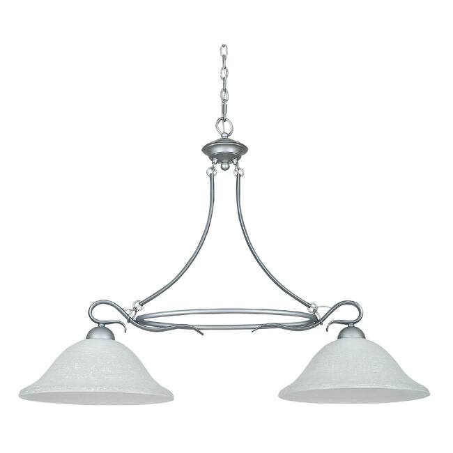 Two Light Satin Nickel Venice Island Pendant