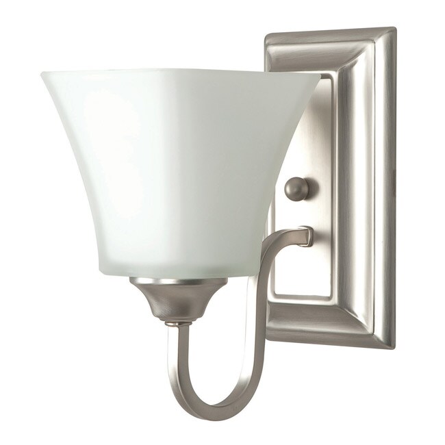 One Light Satin Nickel Bath Sconce