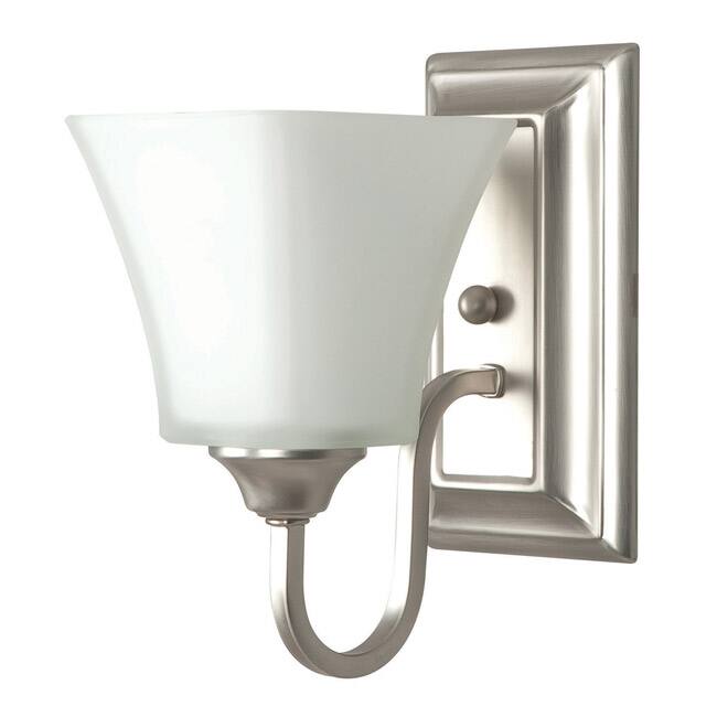 One Light Satin Nickel Bath Sconce