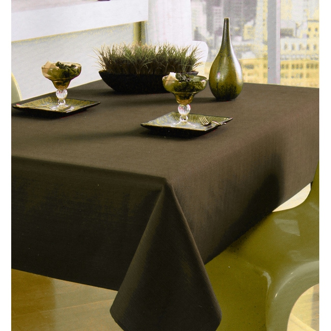 Chocolate Brown Textured Tablecloth - Overstock Shopping - Great Deals ...