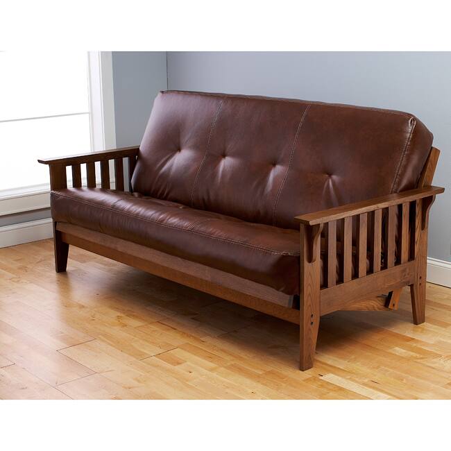 Somette Baltimore Oak Futon Frame and Saddle Mattress Set