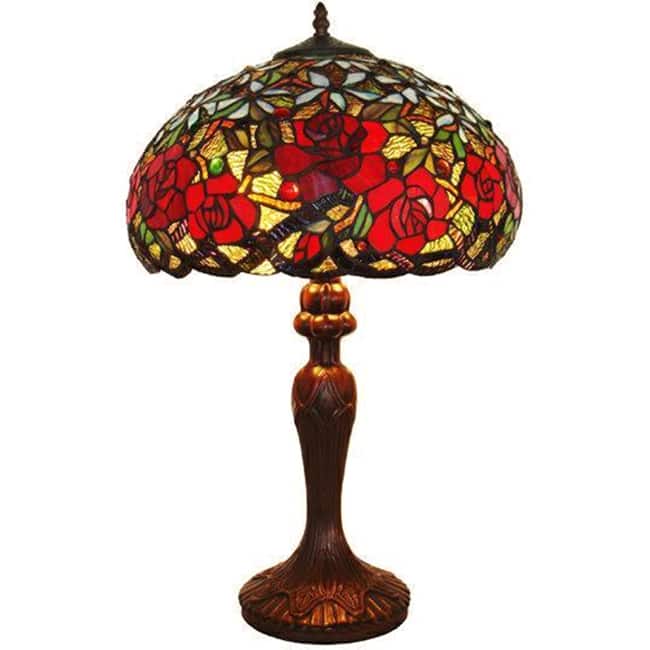 Tiffany Style Roses Table Lamp
