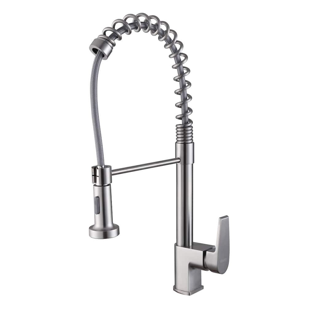 Ruvati RVF1216ST Commercial Style Pullout Spray Stainless Steel Kitchen Faucet