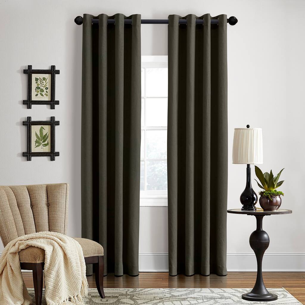 Grand Luxe Linen Gotham Java Grommet Window Panel
