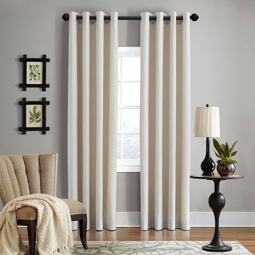 Grand Luxe Linen Gotham Khaki Grommet Window Panel