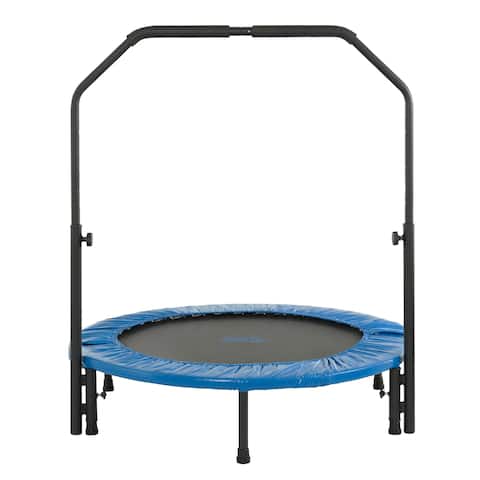 Upper Bounce 40-inch Mini Foldable Rebounder Fitness Trampoline with Adjustable Handrail