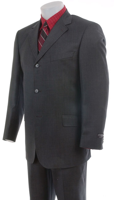 Zanetti Mens Charcoal Three button Suit  