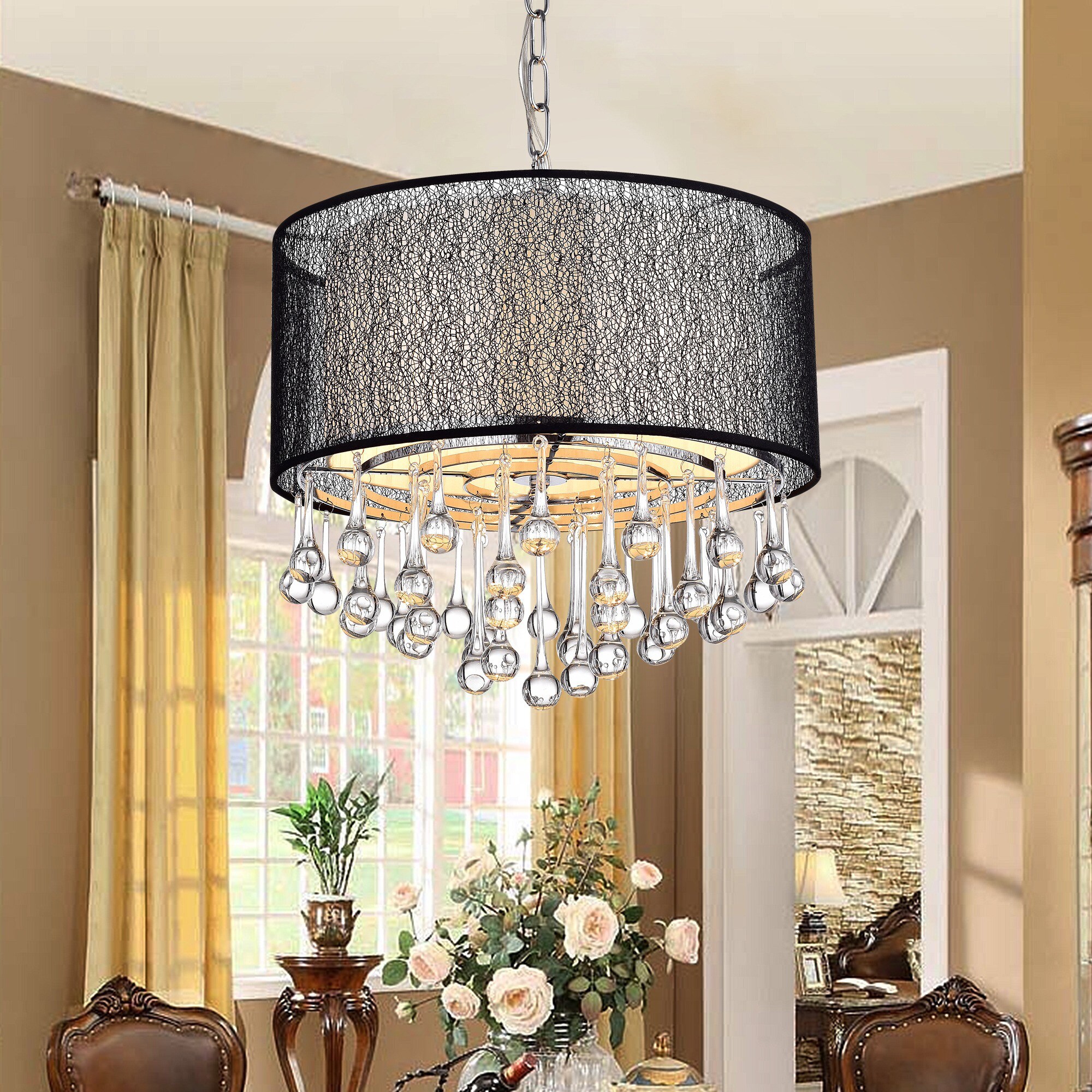 Madeline Chandelier (Black/White) - Chandeliers For Bedrooms by Overstock.com