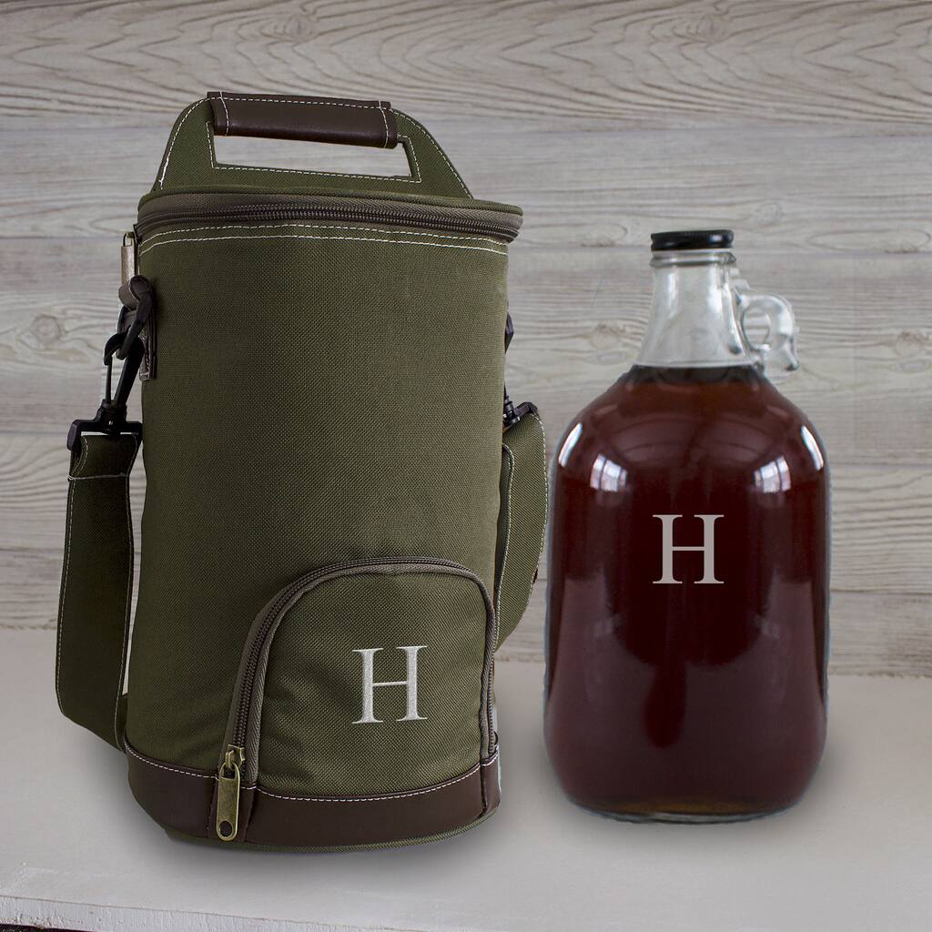 Personalized Insulated Growler Cooler with Clear Growler