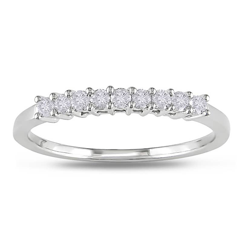 Miadora 10k White Gold 1/4ct TDW Diamond Band