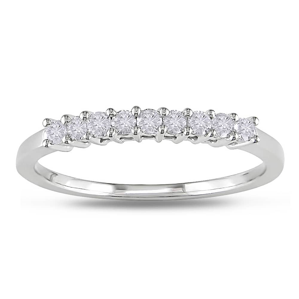 Miadora 10k White Gold 1/4ct TDW Diamond Band