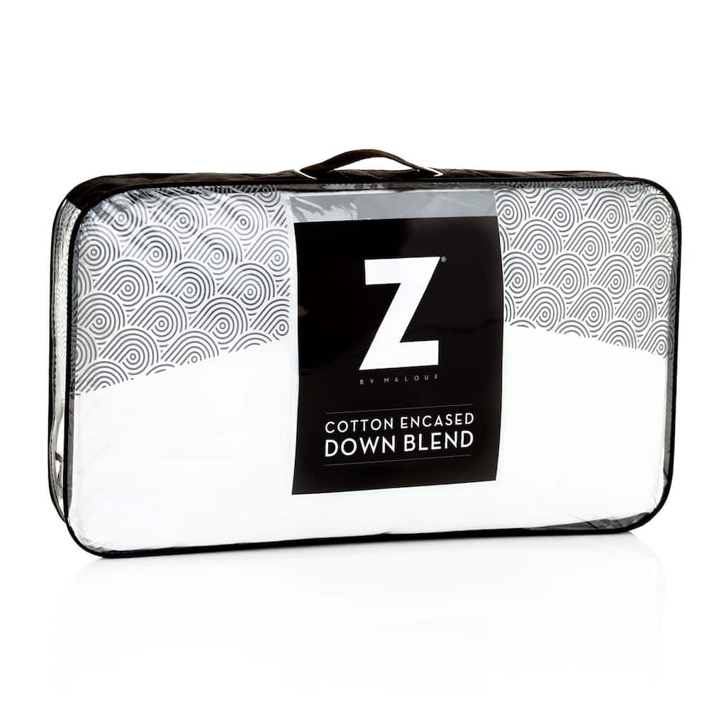 Z Cotton Encased Down Blend Pillow - White