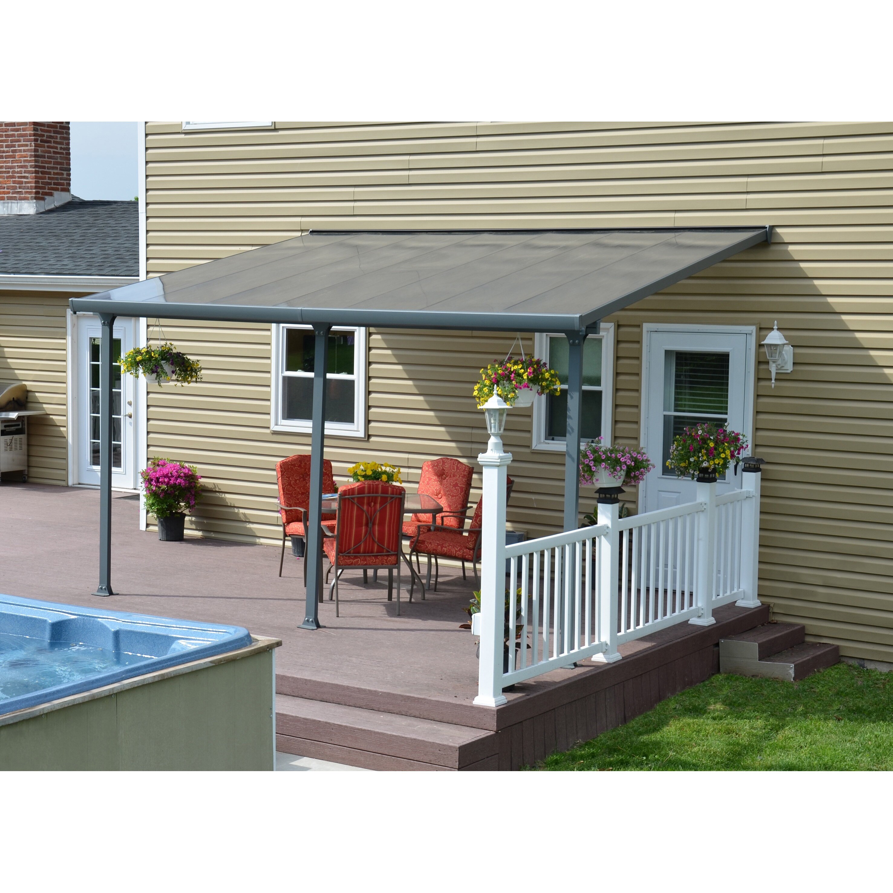 Palram Feria Grey Patio Cover (10' x 14') Grey 763552404404 eBay