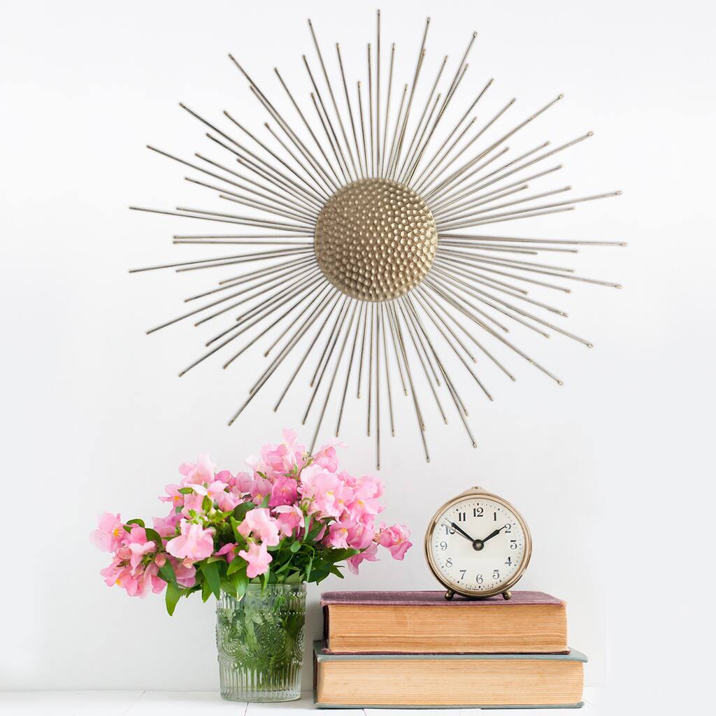 Stratton Home Decor Gold Metal Starburst Wall Accent