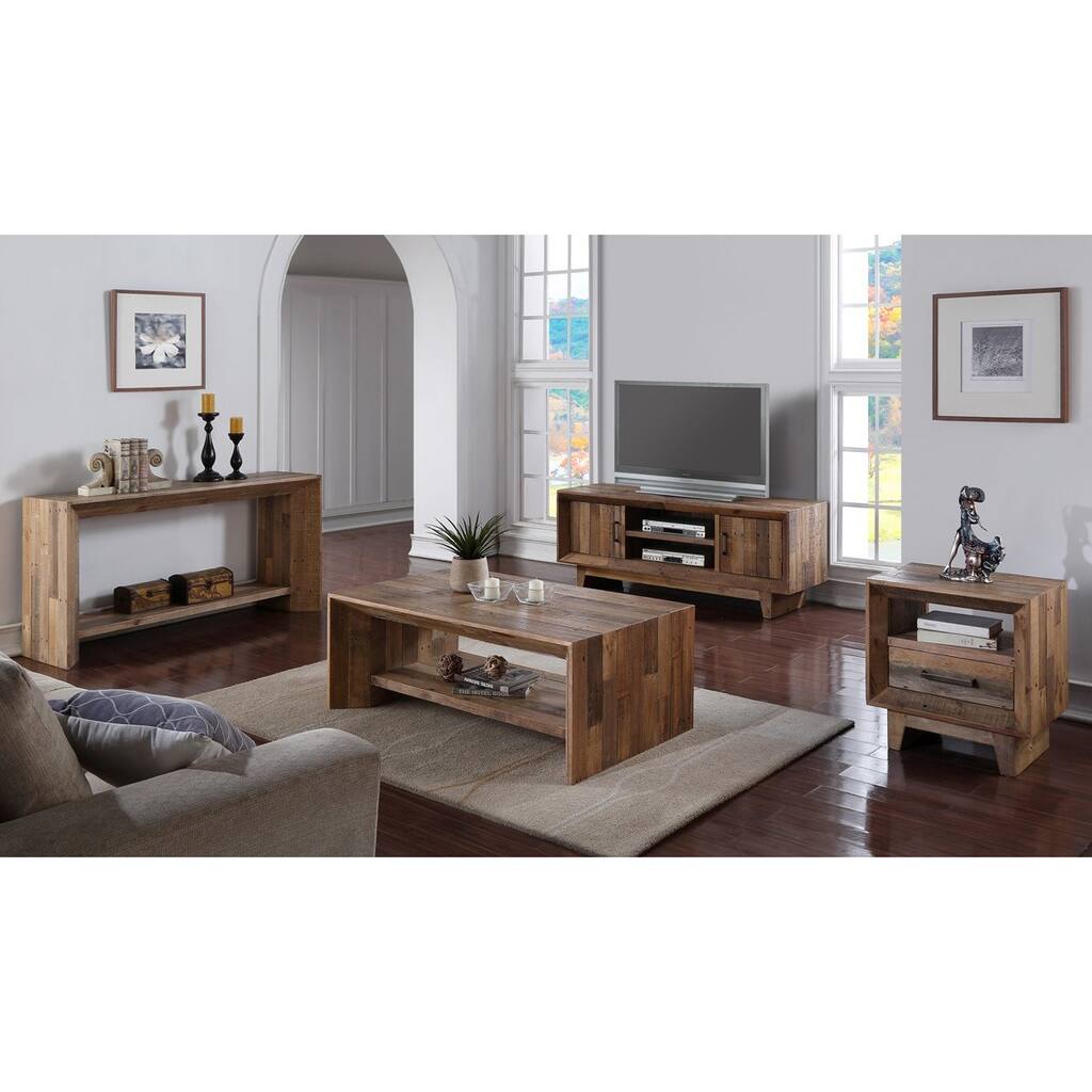 Kosas Home Ashville Beige Reclaimed Wood Console Table