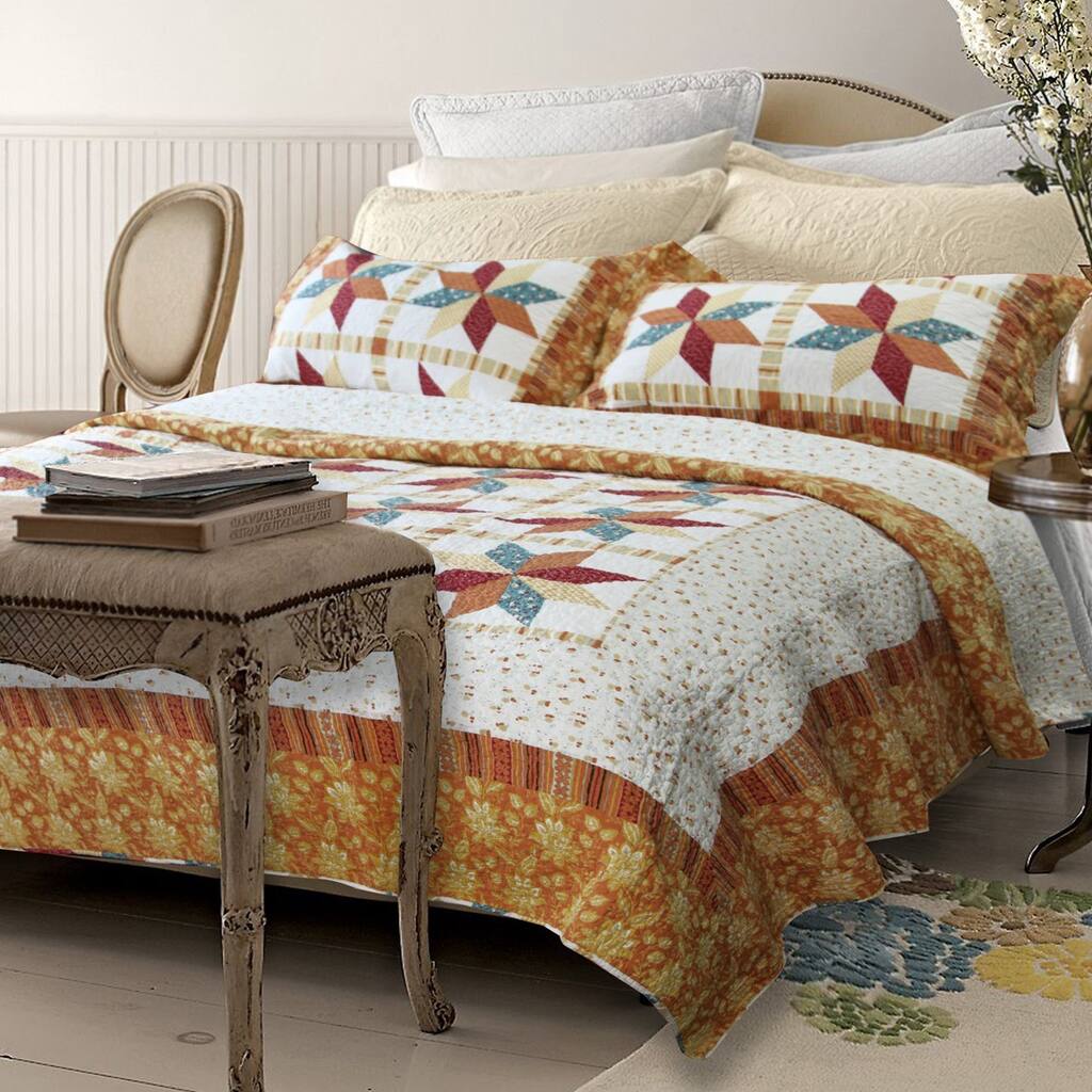 Qbedding Angie Cotton 3-Piece Quilt Set