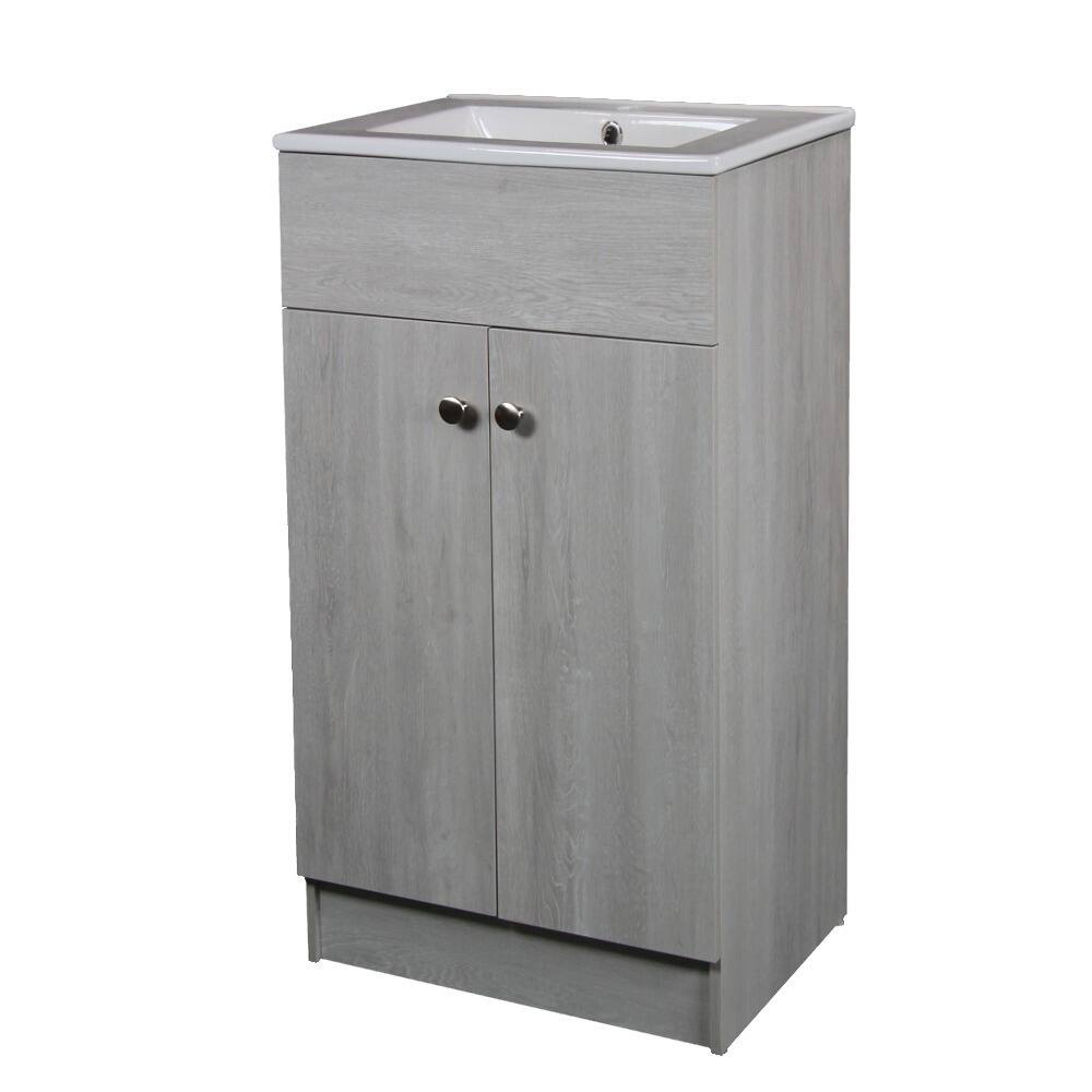 Ceramic 19-inch Sink-top Single Sink Bathroom Vanity in Whitewash Finish