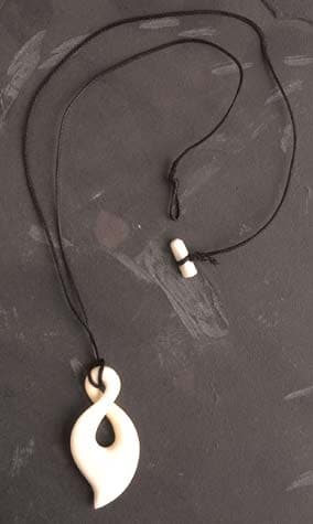 Maori Twist Carved Bone Necklace (New Zealand)  