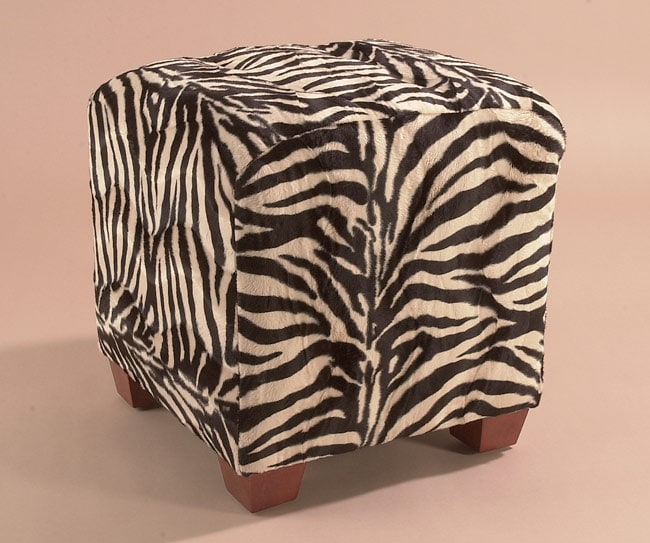 Zebra Print Cube Ottoman - Free Shipping Today - Overstock.com - 404182