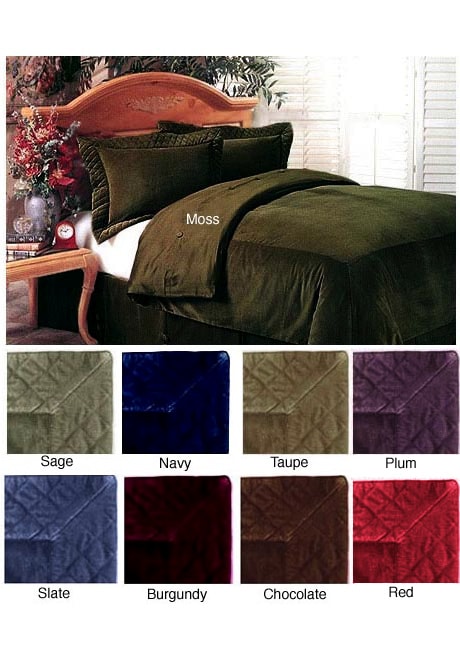 Elegant Velvet Duvet Cover Set with Bedskirt   Shopping