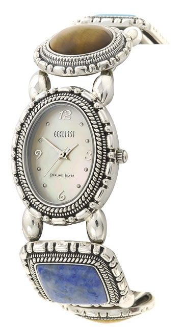 Ecclissi Womens Multi stone Stretch Bracelet Watch  