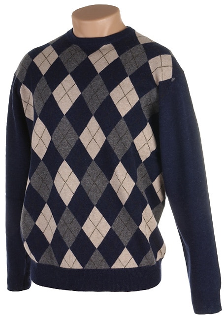 Northern Isles Mens Cashmere Argyle Sweater  