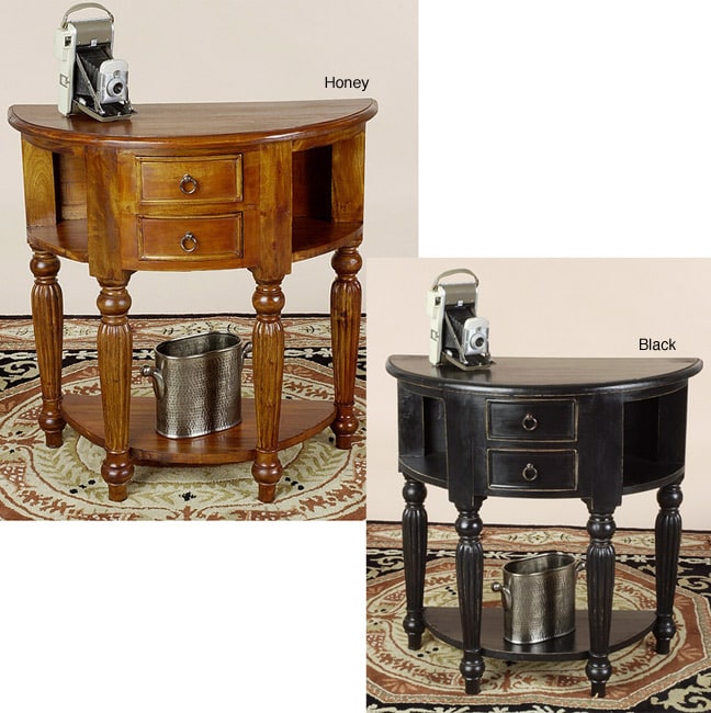 Double Drawer Demilune Table(Indonesia)  