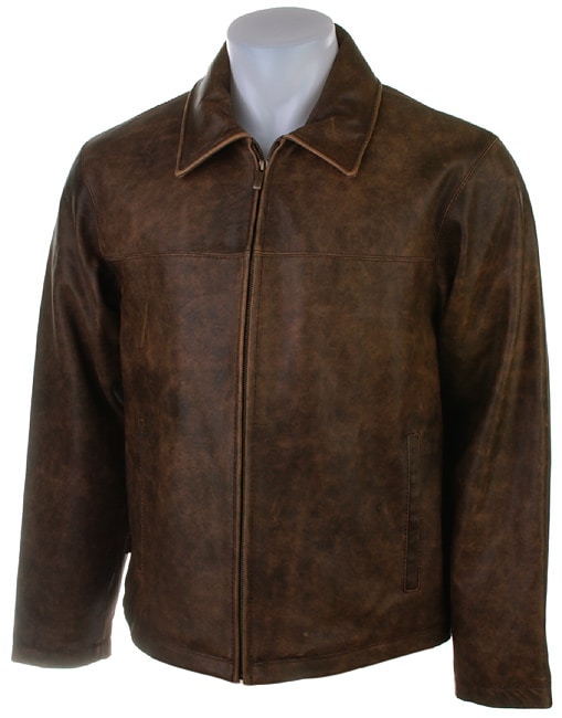James Dean Men's Brown Distressed Leather Jacket - 416076 - Overstock ...