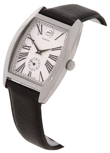 Tourneau Gear Men's White Dial Watch with Black Strap - Free Shipping