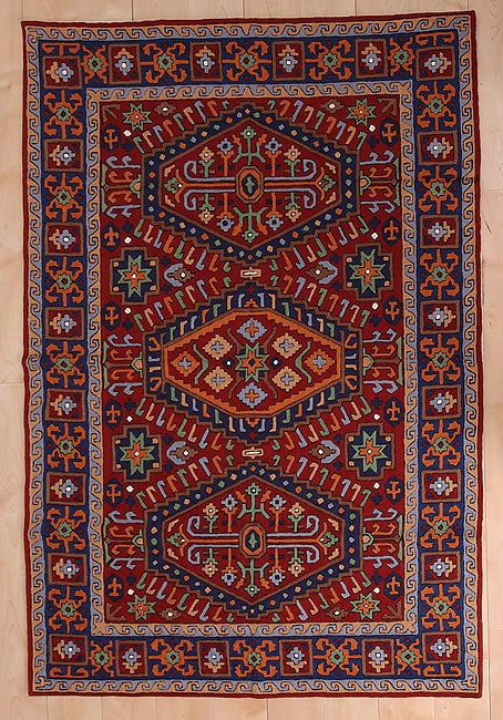   Style Kilim Chain stitched Rug 4 x 6 (Kashmir)  