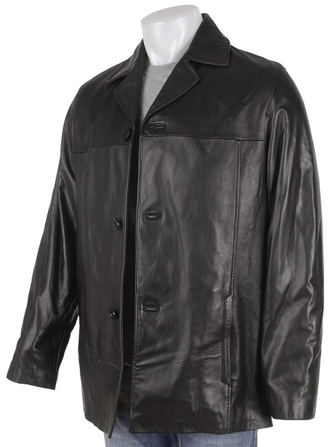 Kenneth Cole Reaction Mens Esteban 3 button Leather Coat