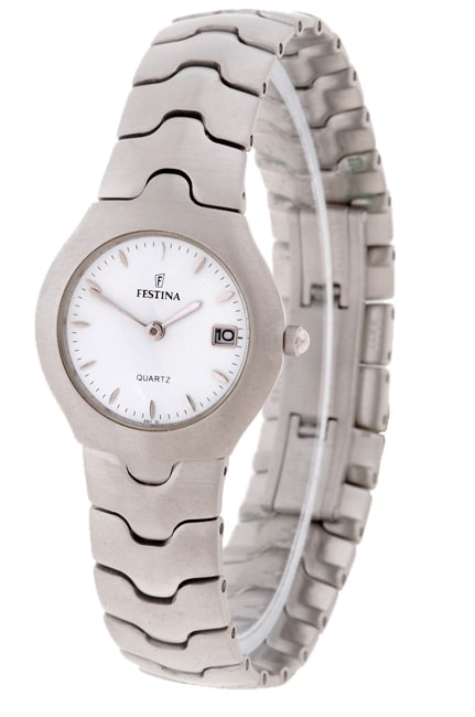 Festina Womens White Dial Stainless Steel Condor Watch   