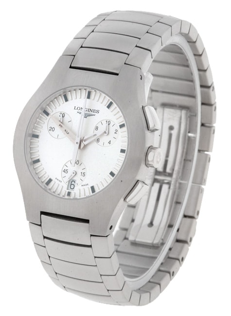 Longines Opposition Mens White Dial Chronograph Watch  