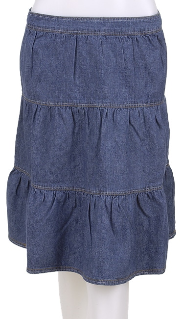 Kama Junior Tiered Knee Length Denim Skirt  