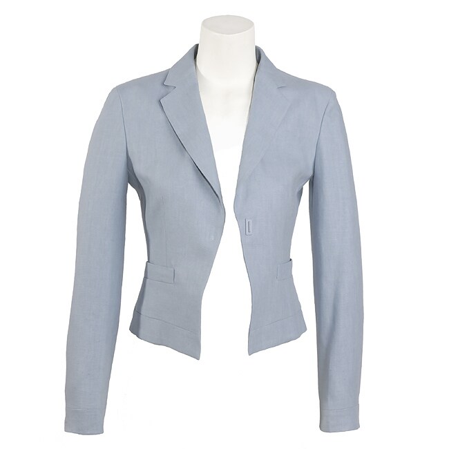 Armani Women's Light Blue Linen Blazer Free Shipping Today