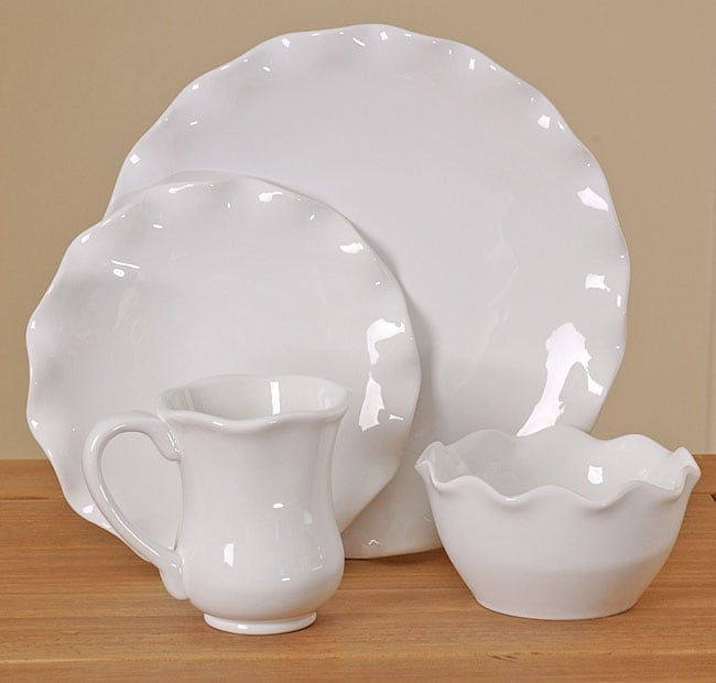 Ambiance White Ruffle Dinnerware Set  