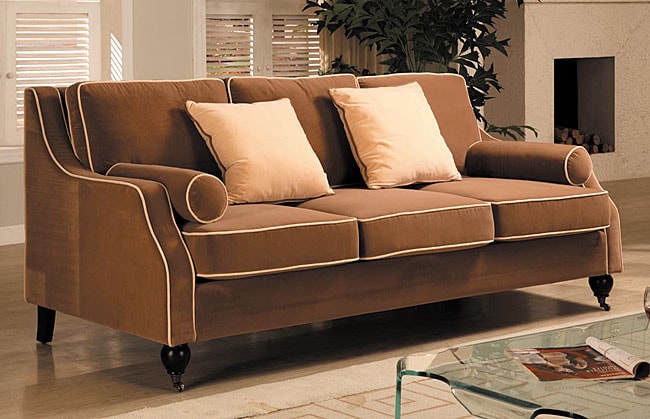 Carolyn Sofa with Contrast Piping - Free Shipping Today - Overstock.com