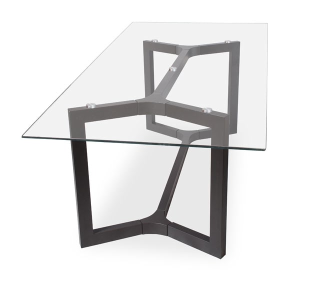 Royce Glass Top Dining Table with Espresso Frame  