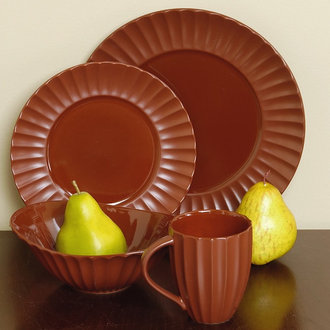 Sasaki Dynasty Terracotta 16 piece Dinnerware Set  