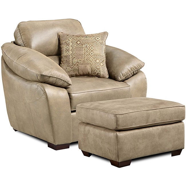 Sierra Camel Chair and Ottoman Set