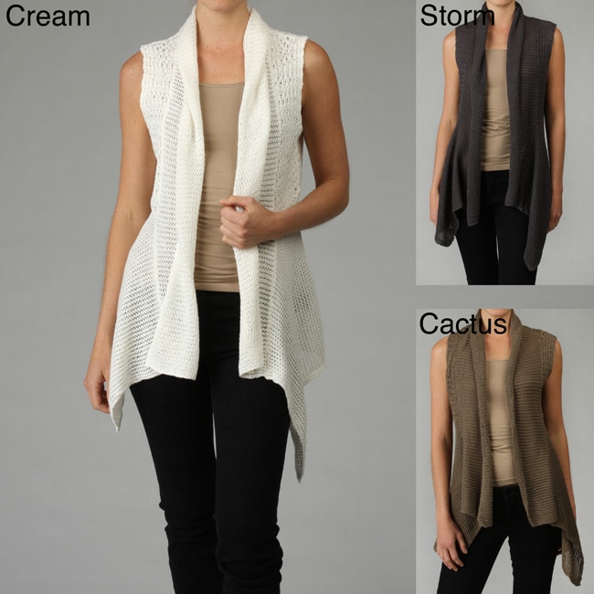 sleeveless open sweater vest