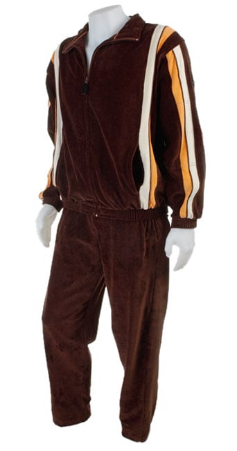 Adolfo Men's Brown Leisure Striped Velour Track Suit - Free Shipping On ...