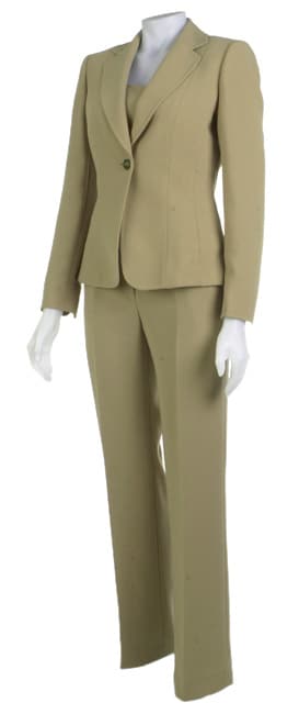 Tahari ASL Solid Tan 3 piece Suit  