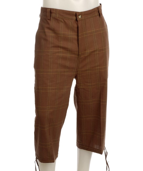 Laguna Mens Long Orange Plaid Shorts  