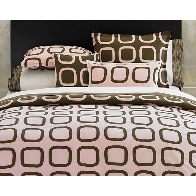 Block Party Pink Brown Mini Duvet Cover Set Free Shipping Today Block Party Pink Brown Mini Duvet Cover Set