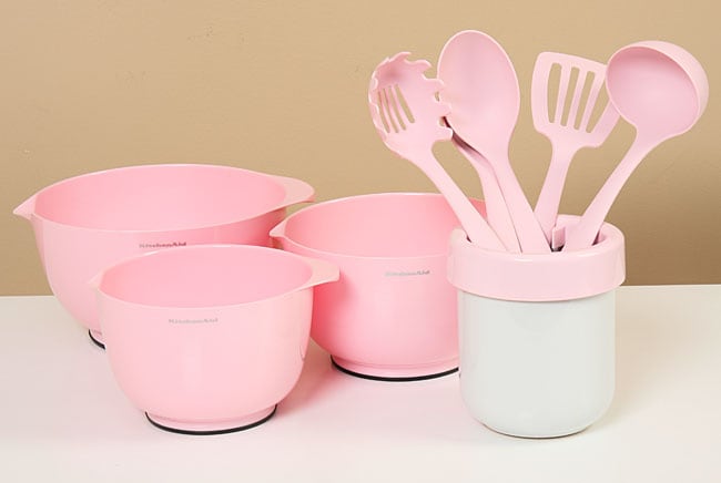 kitchenaid mixing bowl set pink