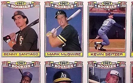 1987 Topps Uncut Glossy Cards with McGwire Rookie - Bed Bath
